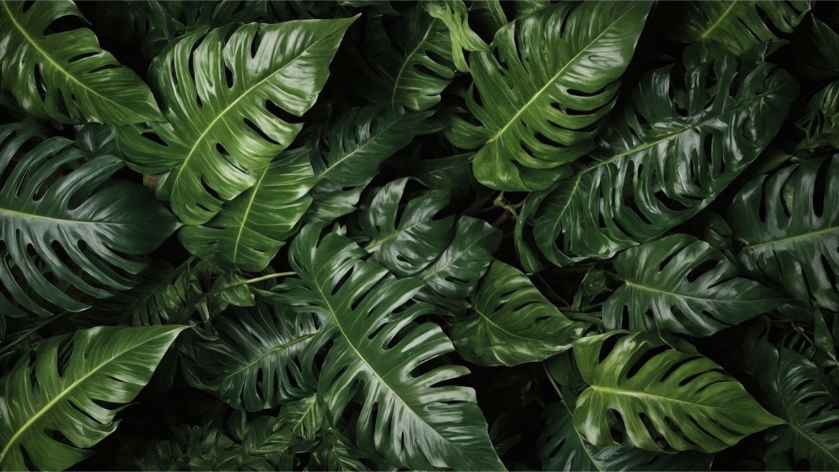 Feuilles de monstera, vert profond